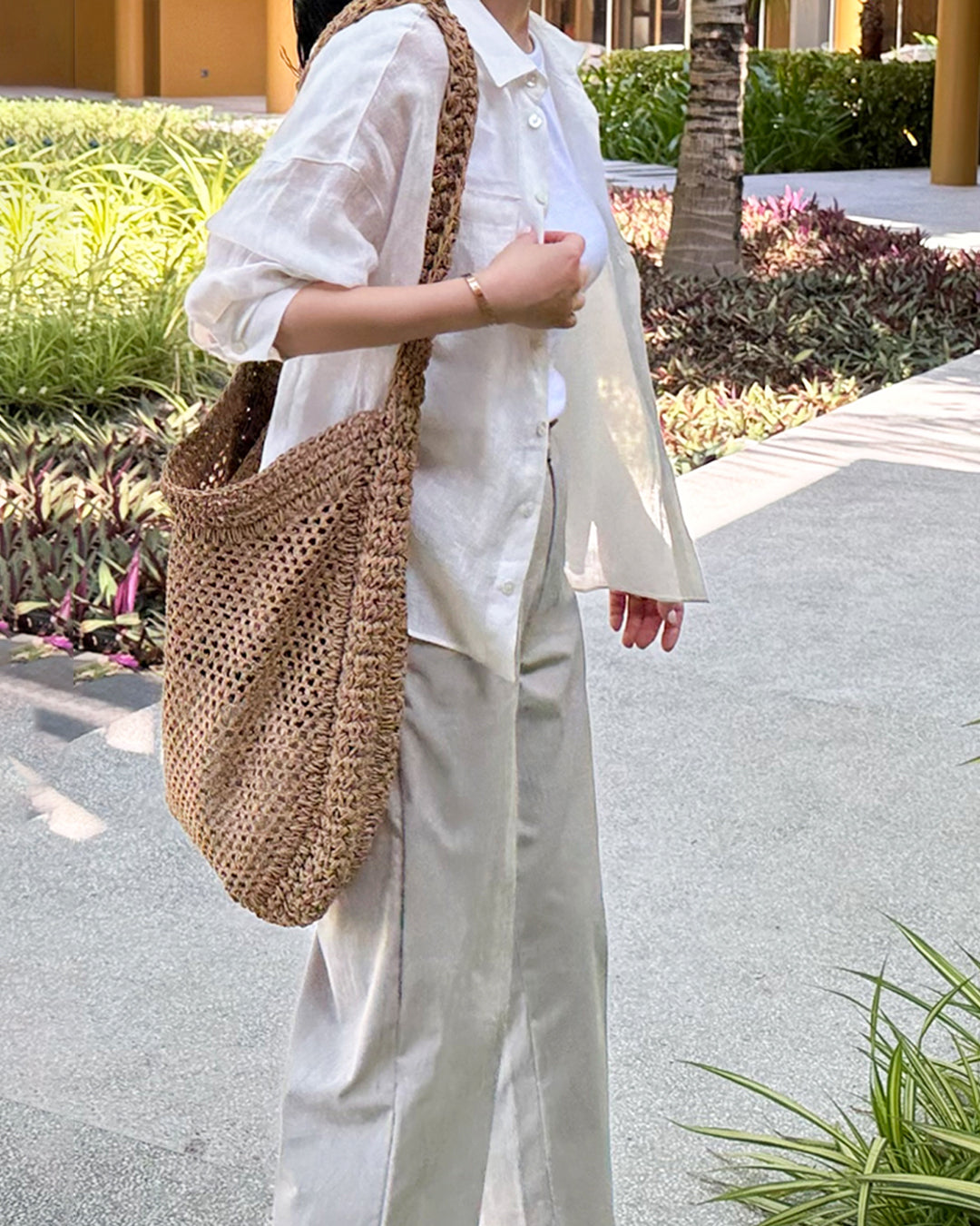 100% Linen Oversized Button-Down Shirt