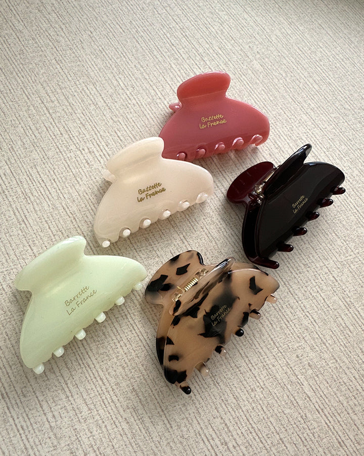 French Lettering Acetate Hair Claw Clip