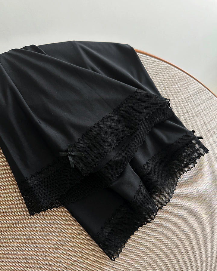 Lace-Trim Silky Safety Slip Shorts
