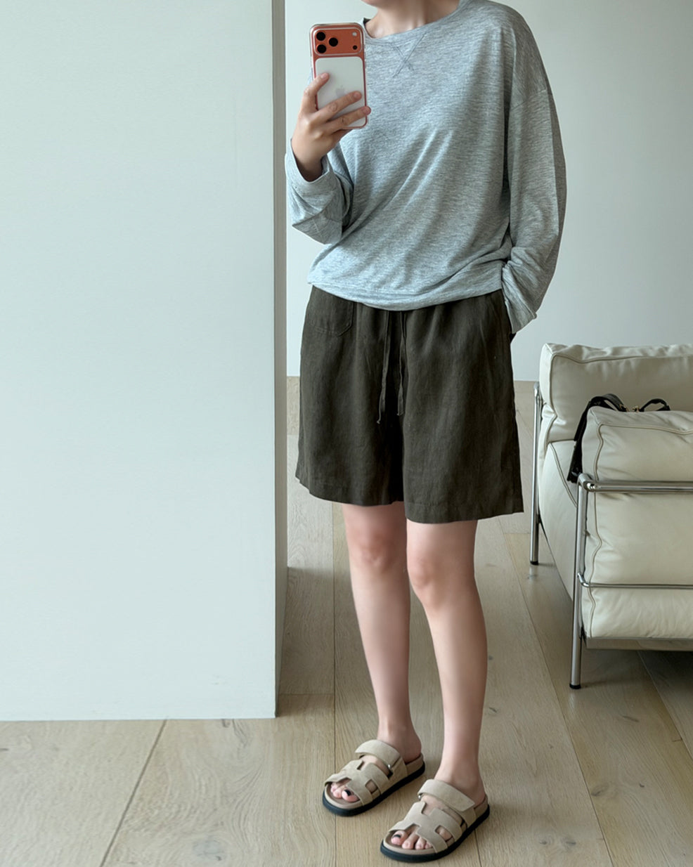 Casual Linen Drawstring Shorts