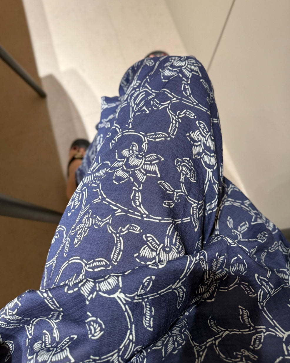 Floral Print Wide Leg Pleated Pants