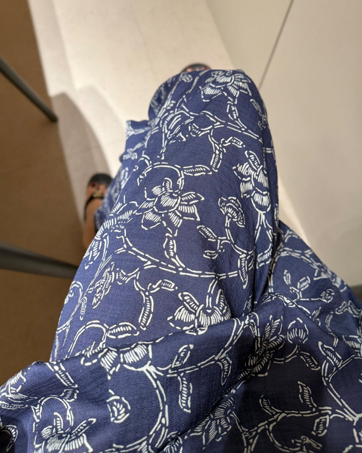 Floral Print Wide Leg Pleated Pants