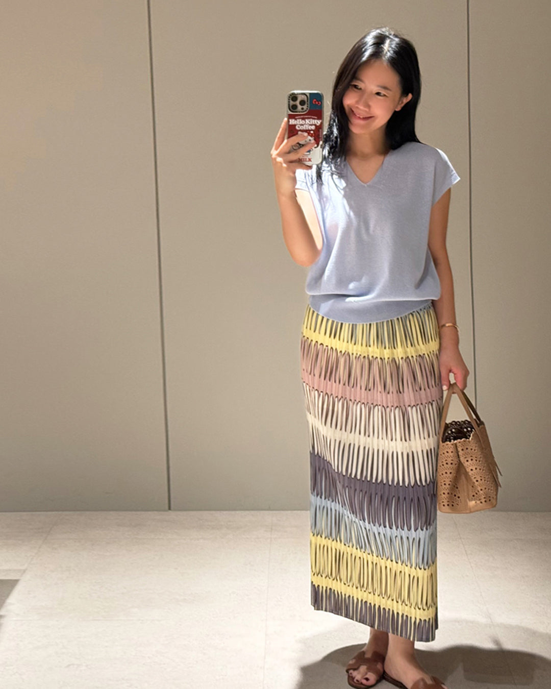 Essential V-Neck Knit Cap Sleeve Top