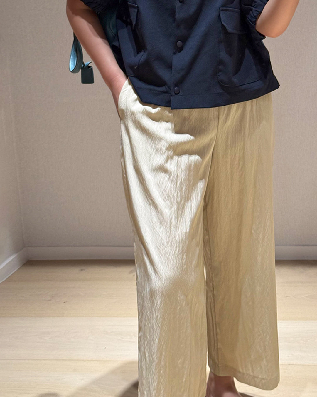 Crinkle Wide Leg Pants
