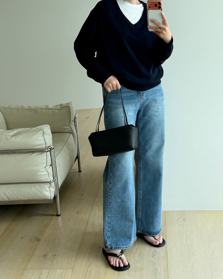 Cashmere Blend Classic V-Neck Knit