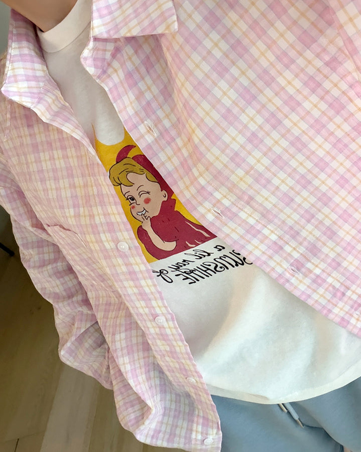 Retro Sunshine Graphic Short Sleeve Shirt