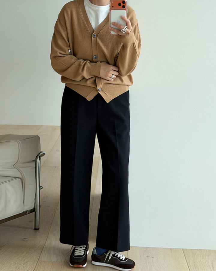 Straight-Leg Creased Trousers