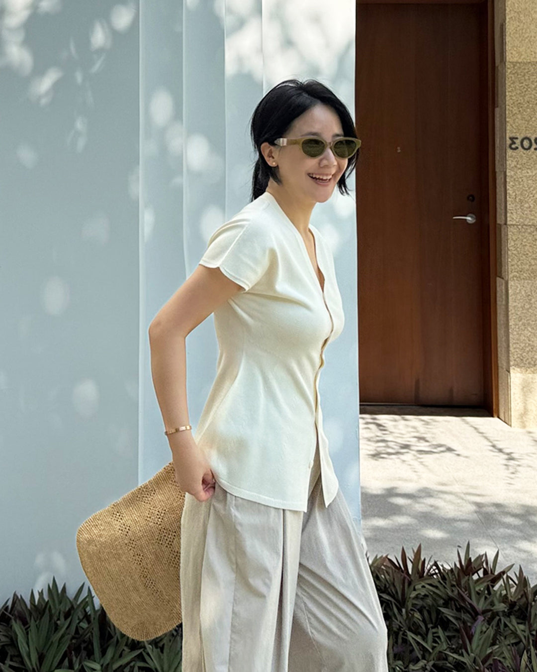 Peplum V-Neck Knit Cardigan
