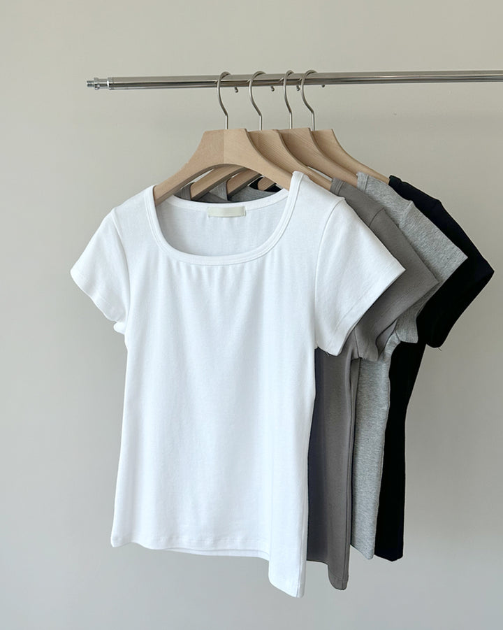 Soft Cotton Modal Scoop Neck Tee