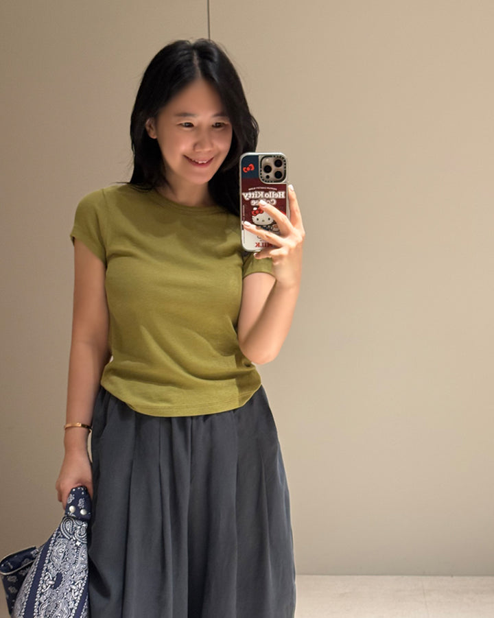 Cotton Stretch Fitted Short Sleeve Tee
