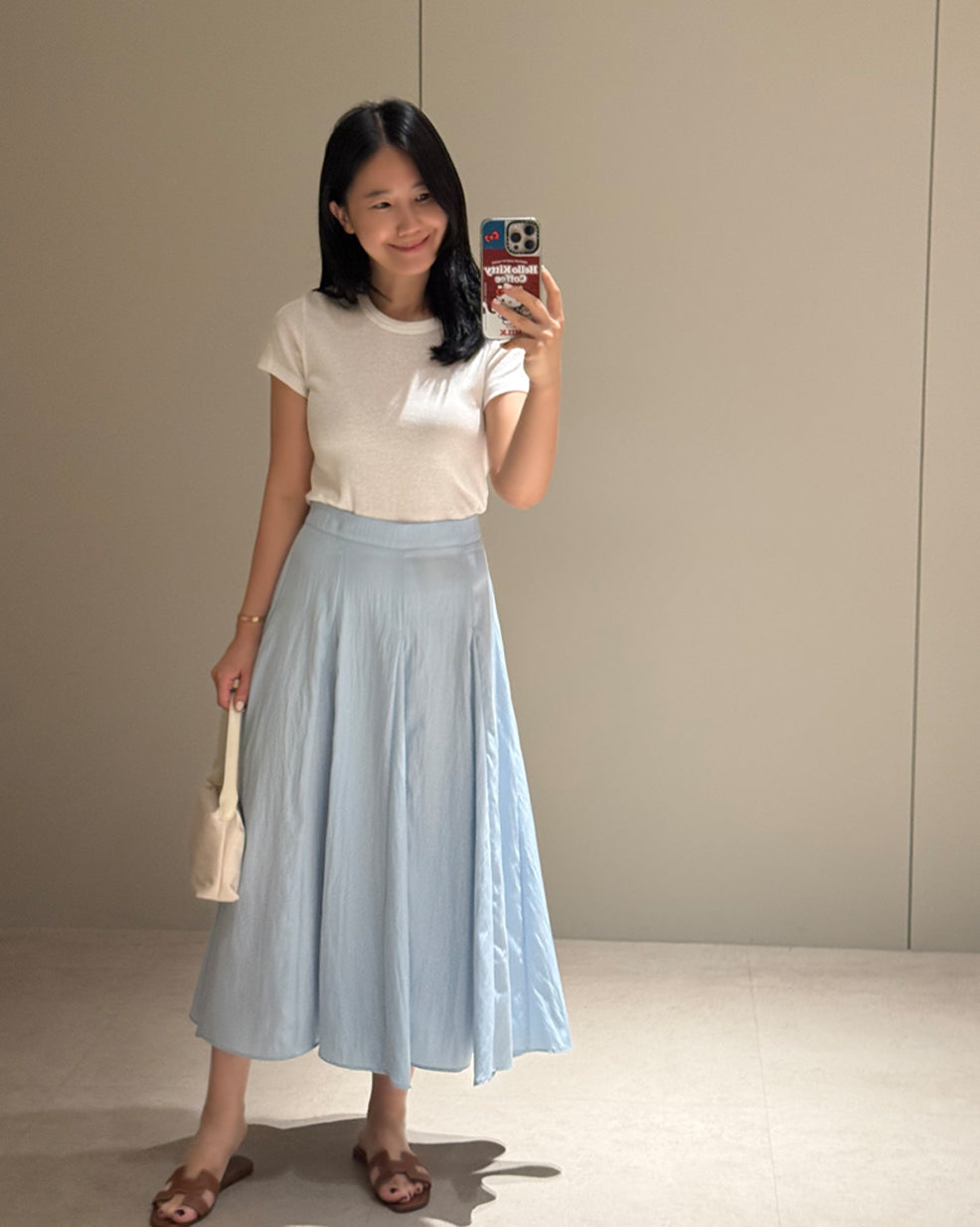 Crinkle Flared Maxi Skirt