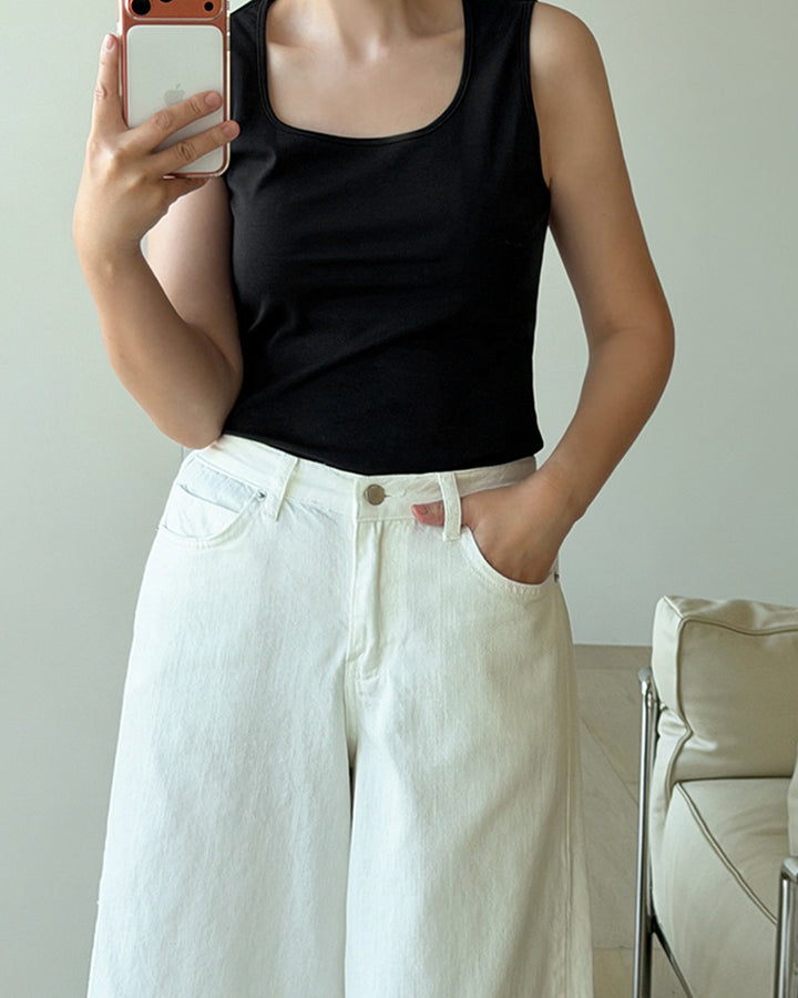 Classic Scoop Neck Cotton Tank Top