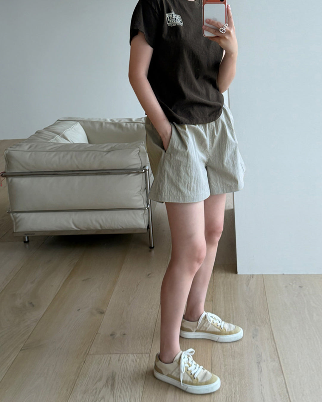 Casual Crinkle Nylon-Blend Shorts