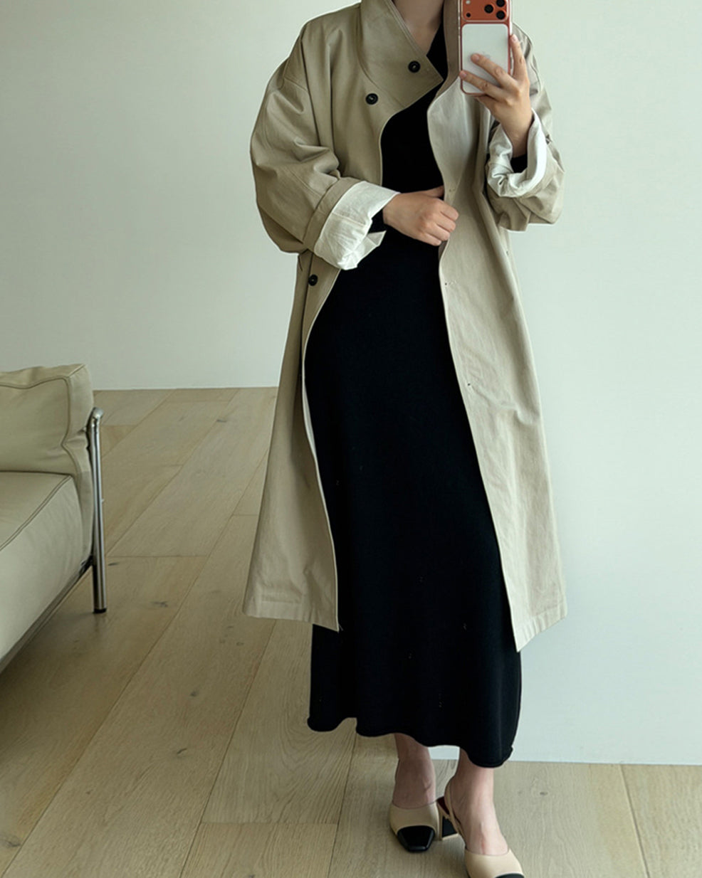 リラックスedストレートニットマキシスカート