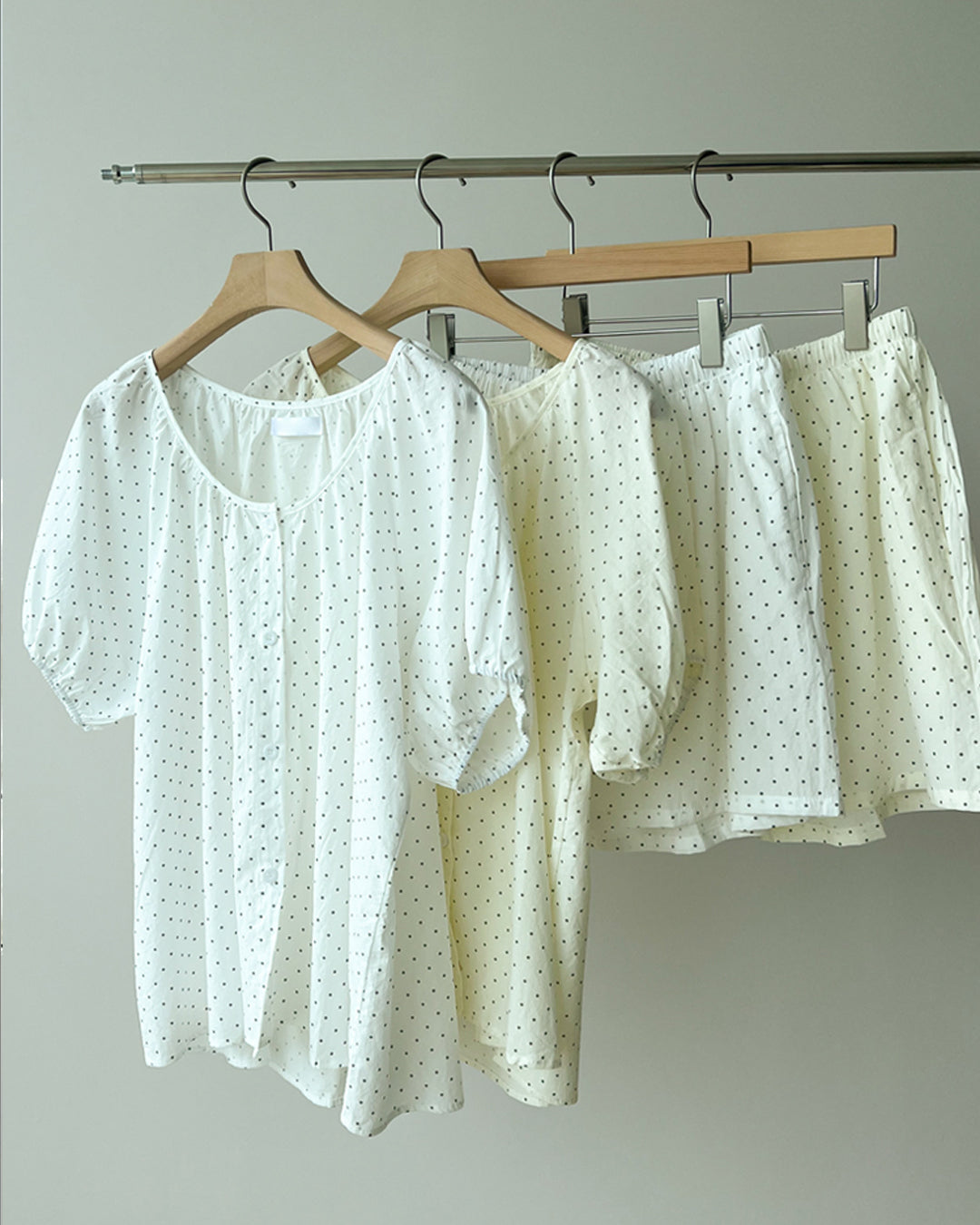 Cotton Polka Dot Short Sleeve Sleepwear Set