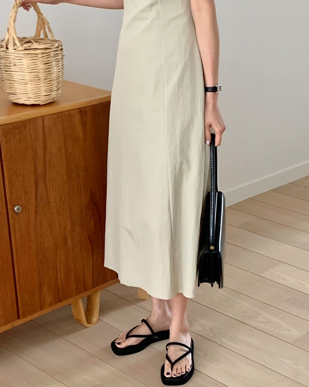 Square Toe Strappy Thong Sandals