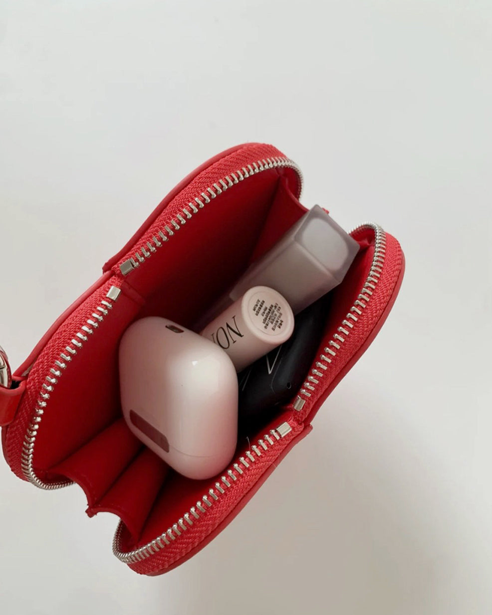 Heart Leather Mini Pouch Charm