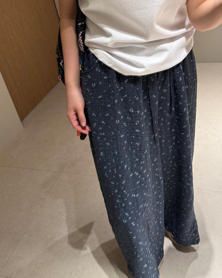 Floral Printed Wide-Leg Elastic Pants