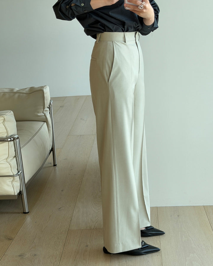 Center Seam Wide Straight Trousers