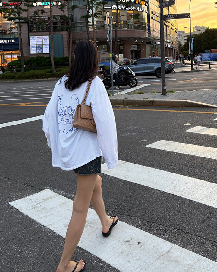 Back Graphic Oversized Long Sleeve T-Shirt