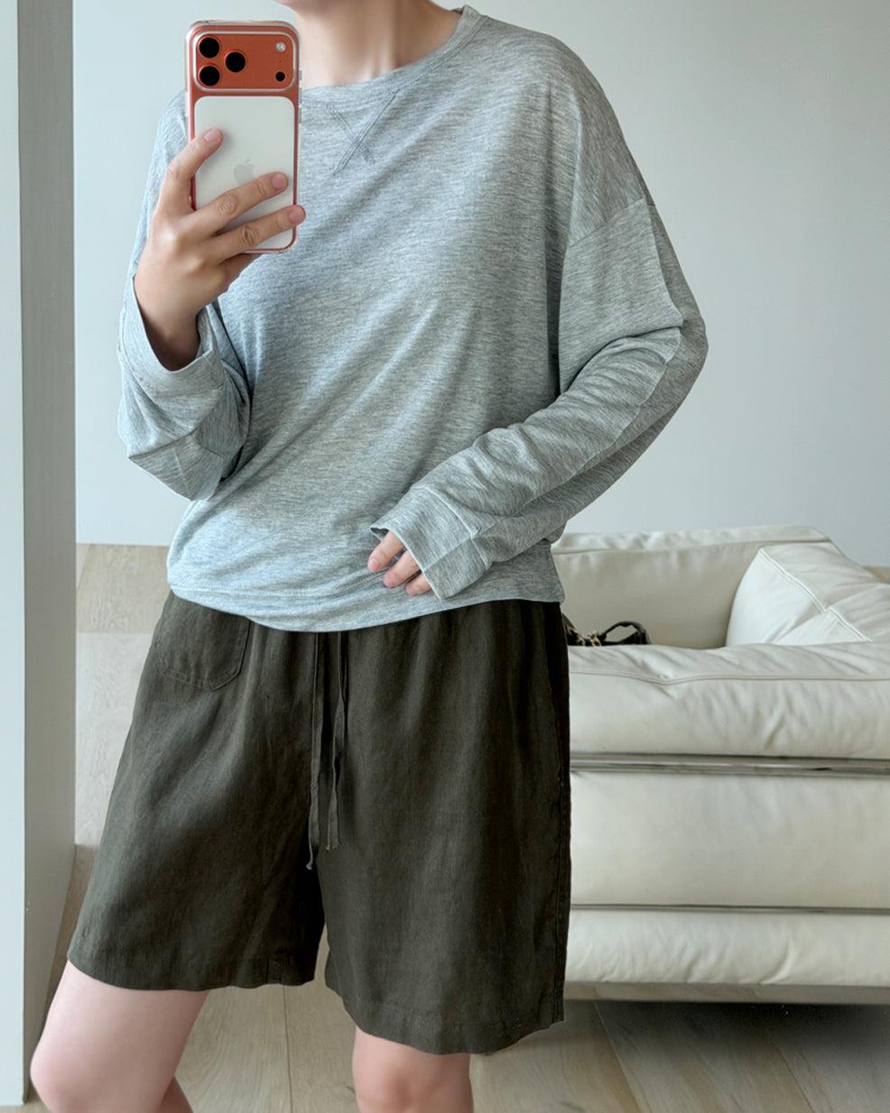Casual Linen Drawstring Shorts