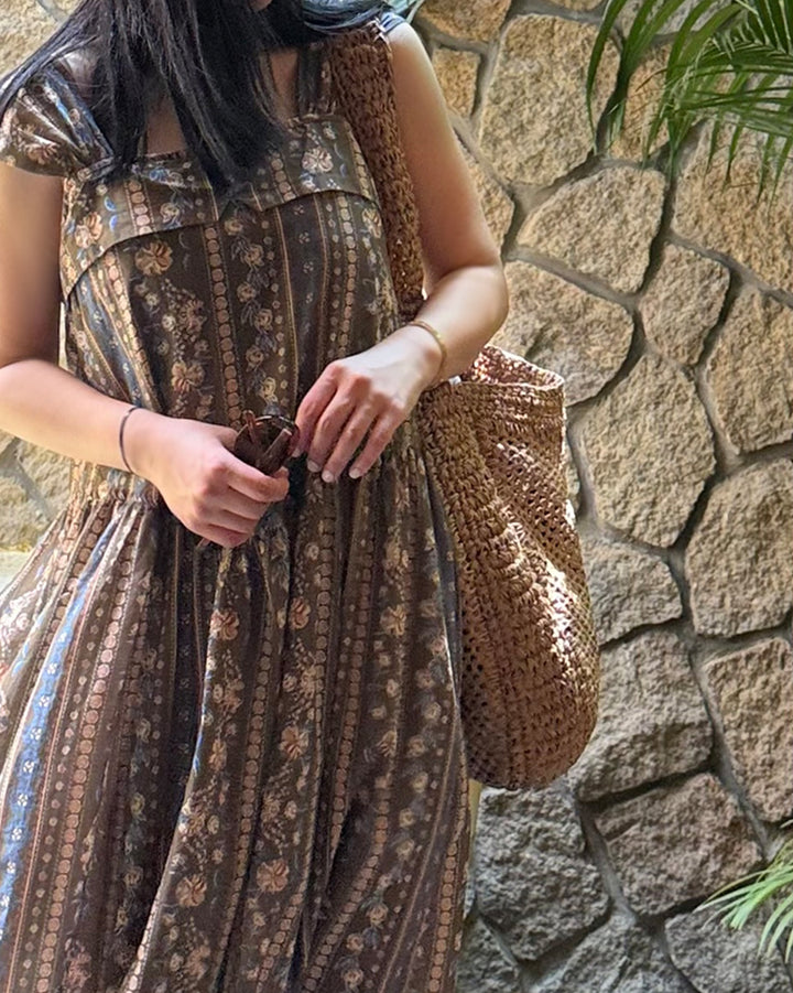 Ethnic Floral Flap Maxi Dress