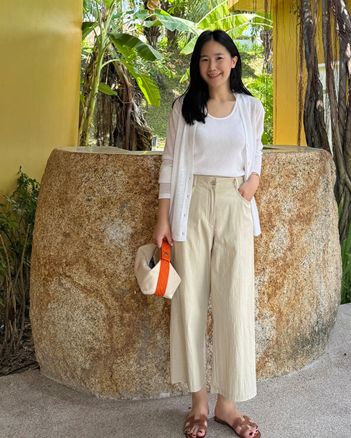 Casual Cotton Blend Daily Crop Pants