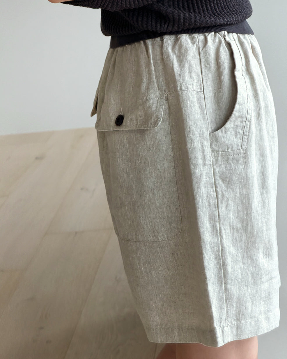 Premium 100% Linen Elastic Waist Shorts