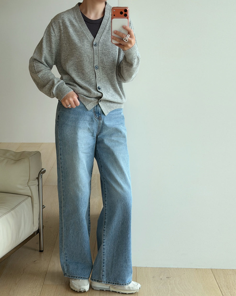 エッセンシャル カシミヤメリノ Vネックカーディガン