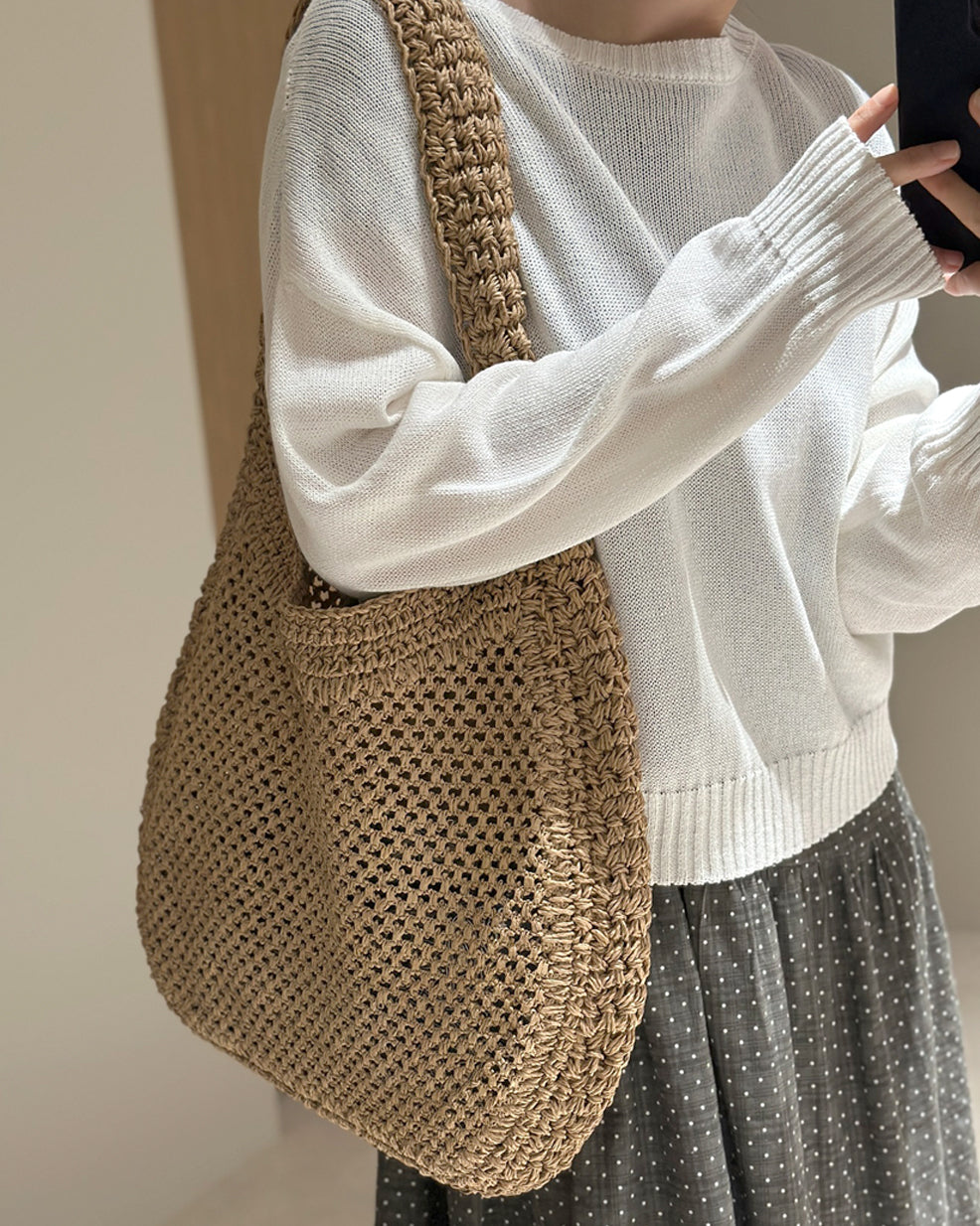 Eco Paper Fiber Crochet Shoulder Bag