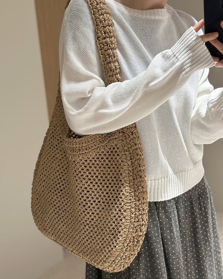 Eco Paper Fiber Crochet Shoulder Bag