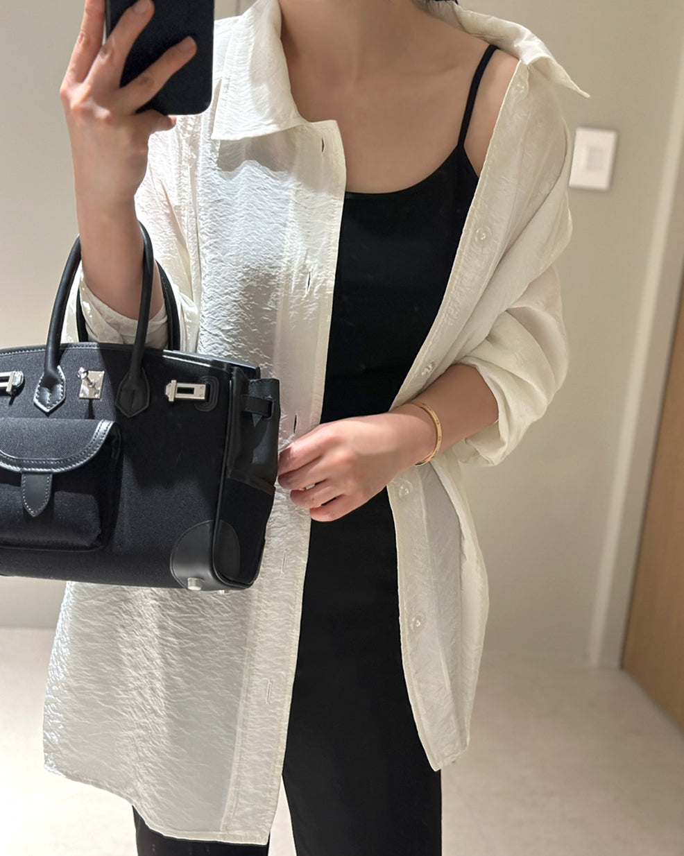 Crinkled Viscose-Blend Belted Shacket