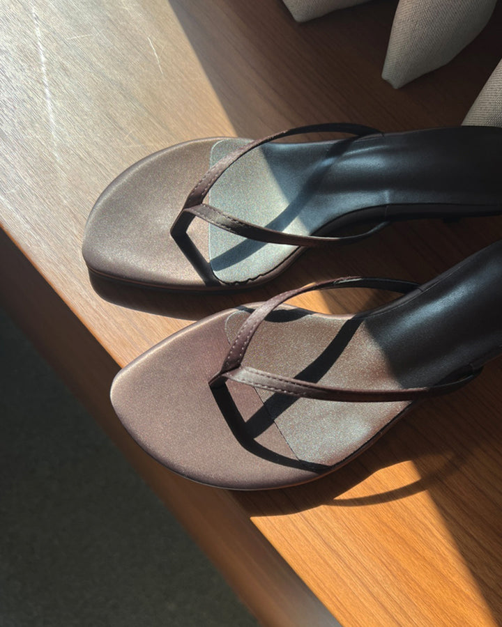 Minimalist Slim Strap Thong Heels