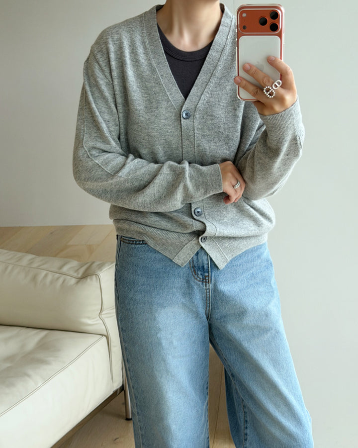 エッセンシャル カシミヤメリノ Vネックカーディガン