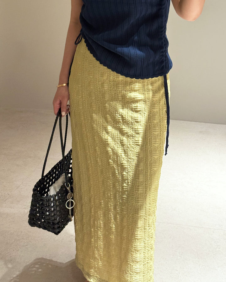 Textured Column Maxi Skirt