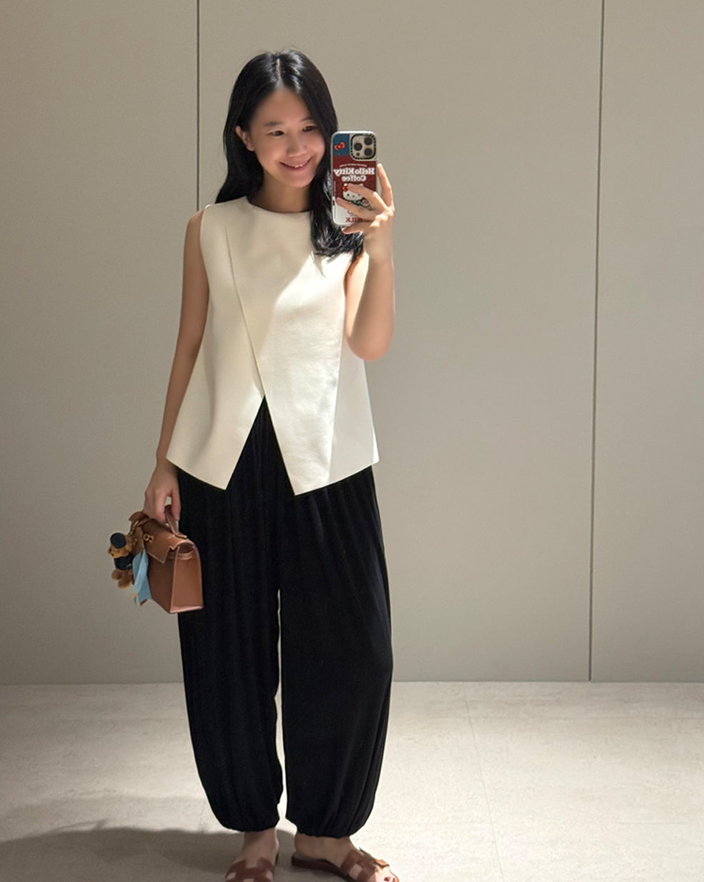 Layered Wrap-Front Sleeveless Top