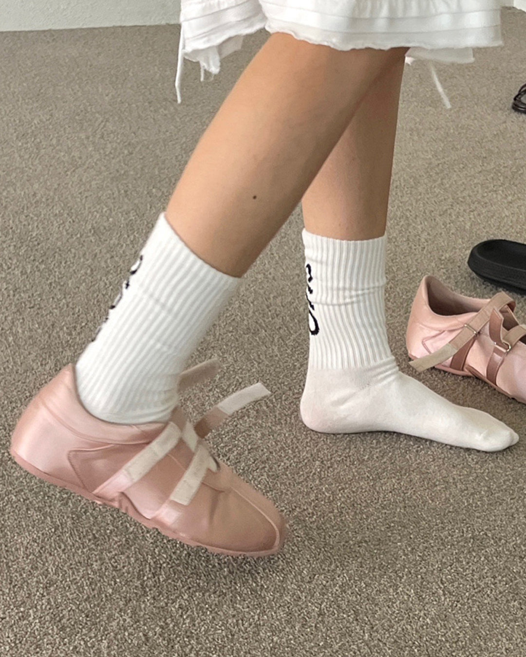 Satin Mary Jane Velcro Sneakers