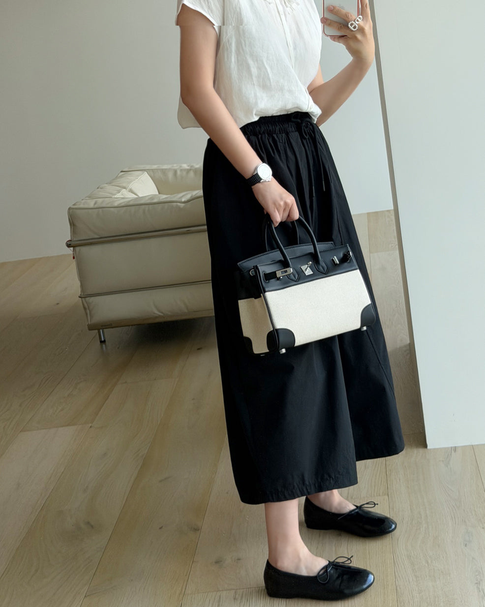 Wide-Leg Elastic Waist Culottes
