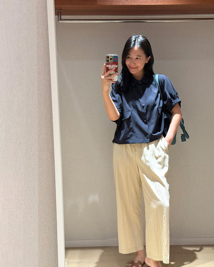 Crinkle Wide Leg Pants