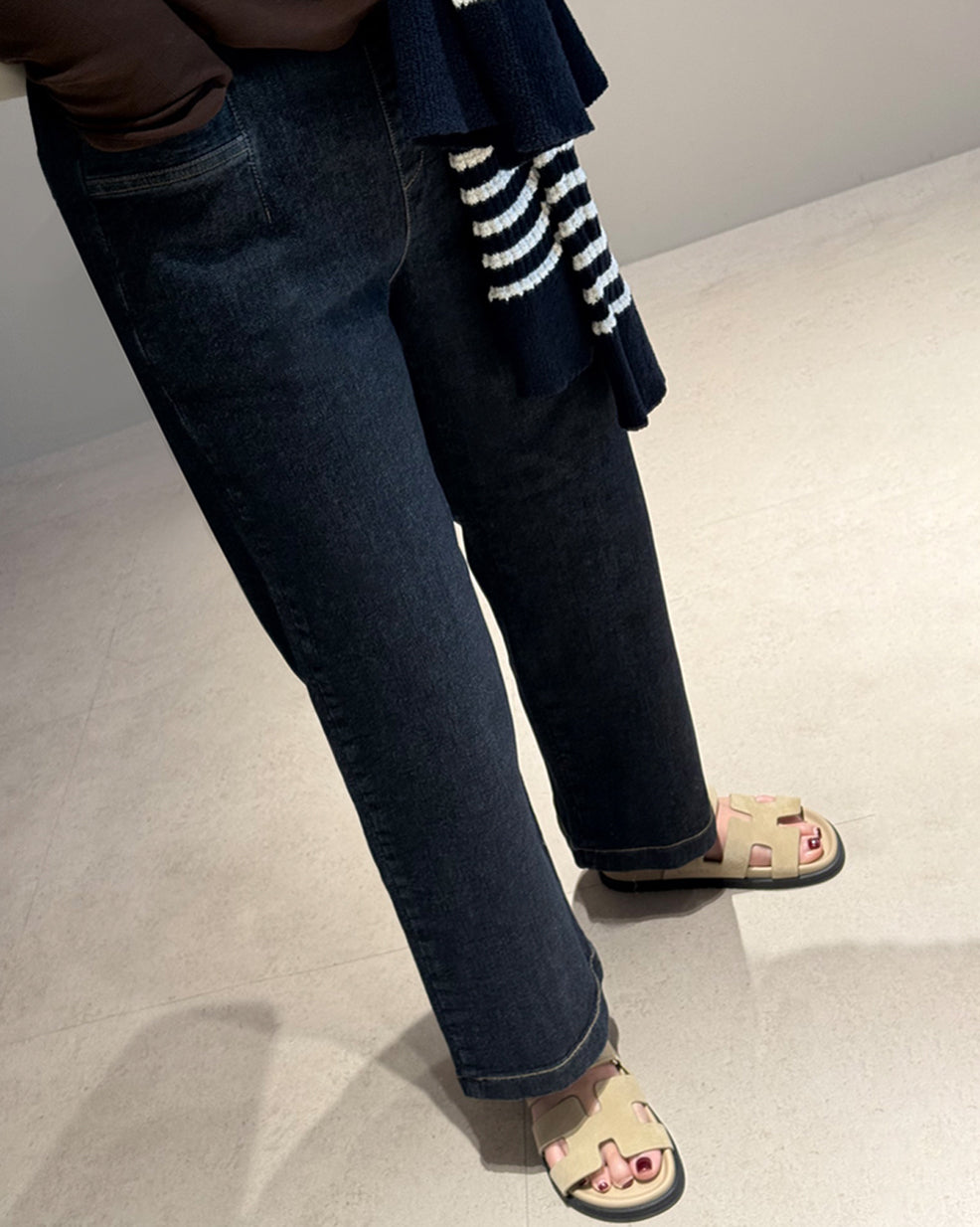 Dark Indigo Wide Straight Denim Pants