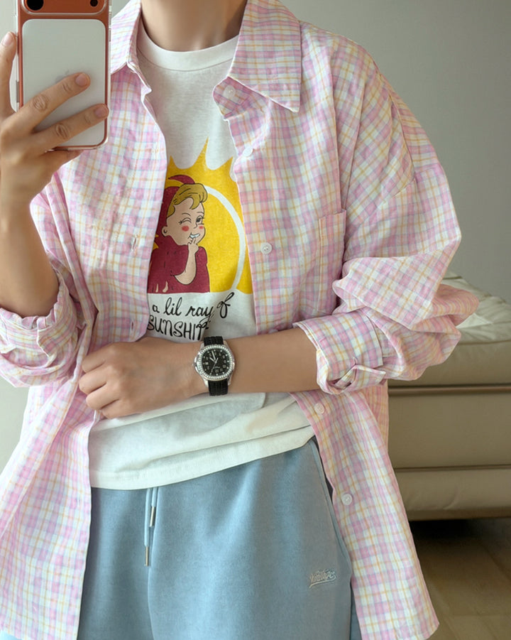 Retro Sunshine Graphic Short Sleeve Shirt