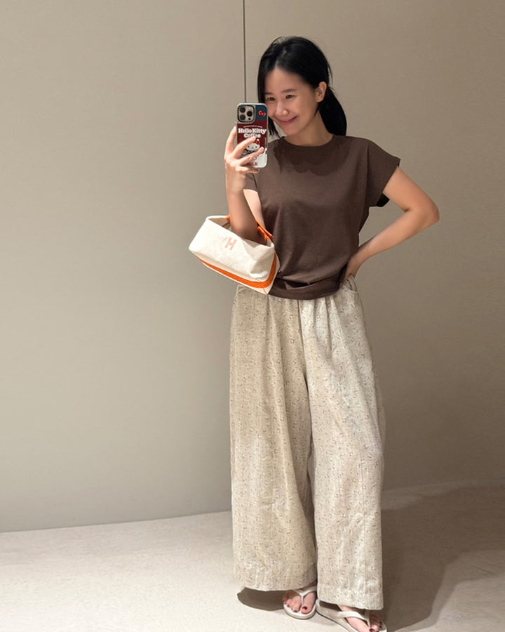Minimalist Cap Sleeve Crewneck Top