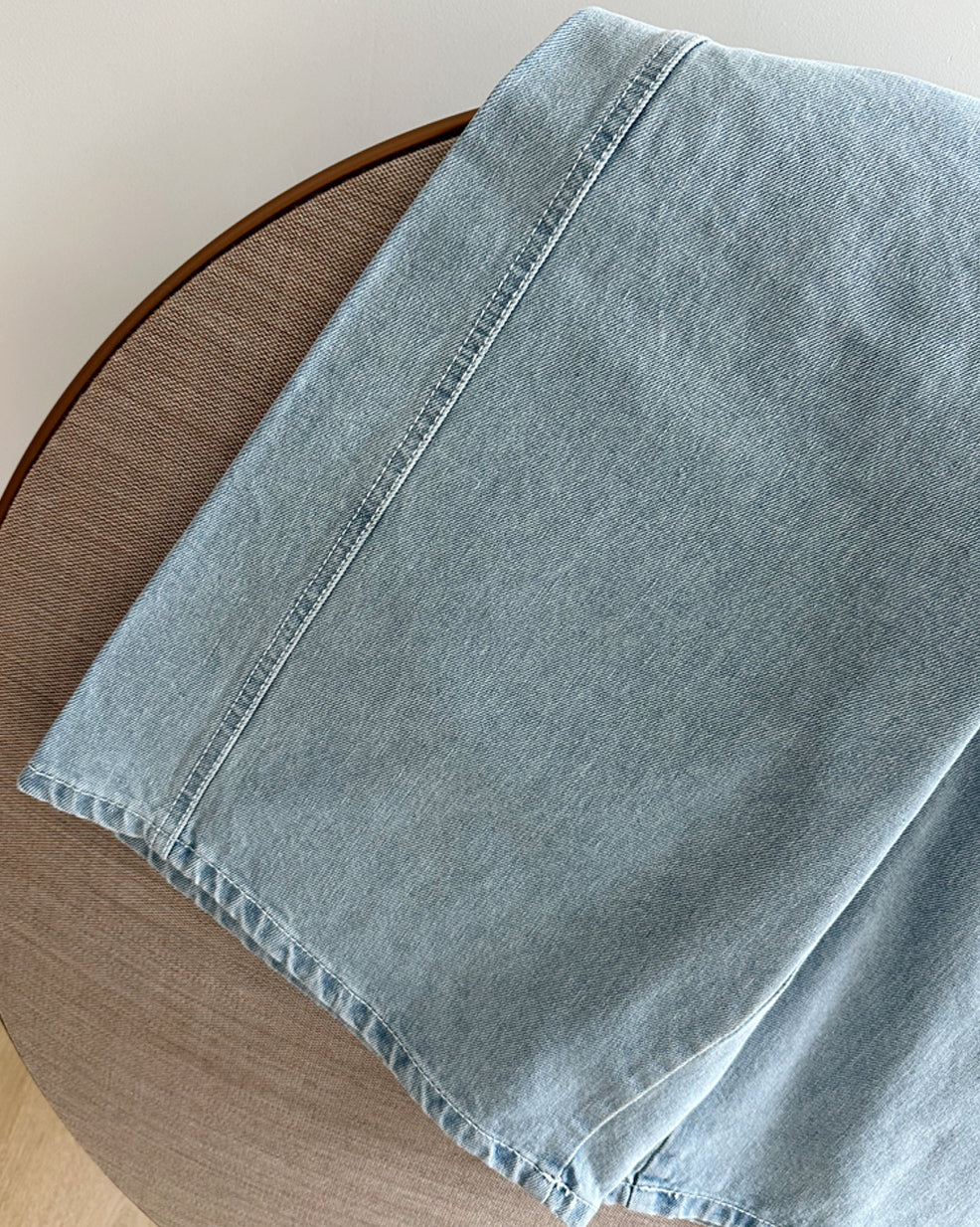 Light Wash Cotton Bermuda Denim Shorts