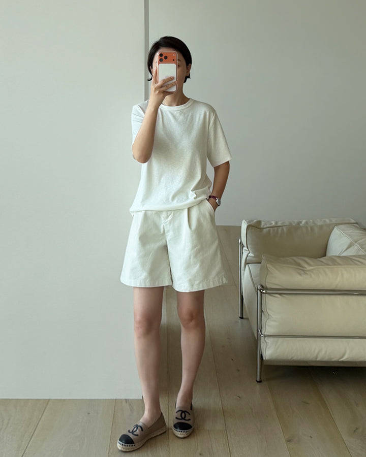Minimalist High-Waist Wide Shorts