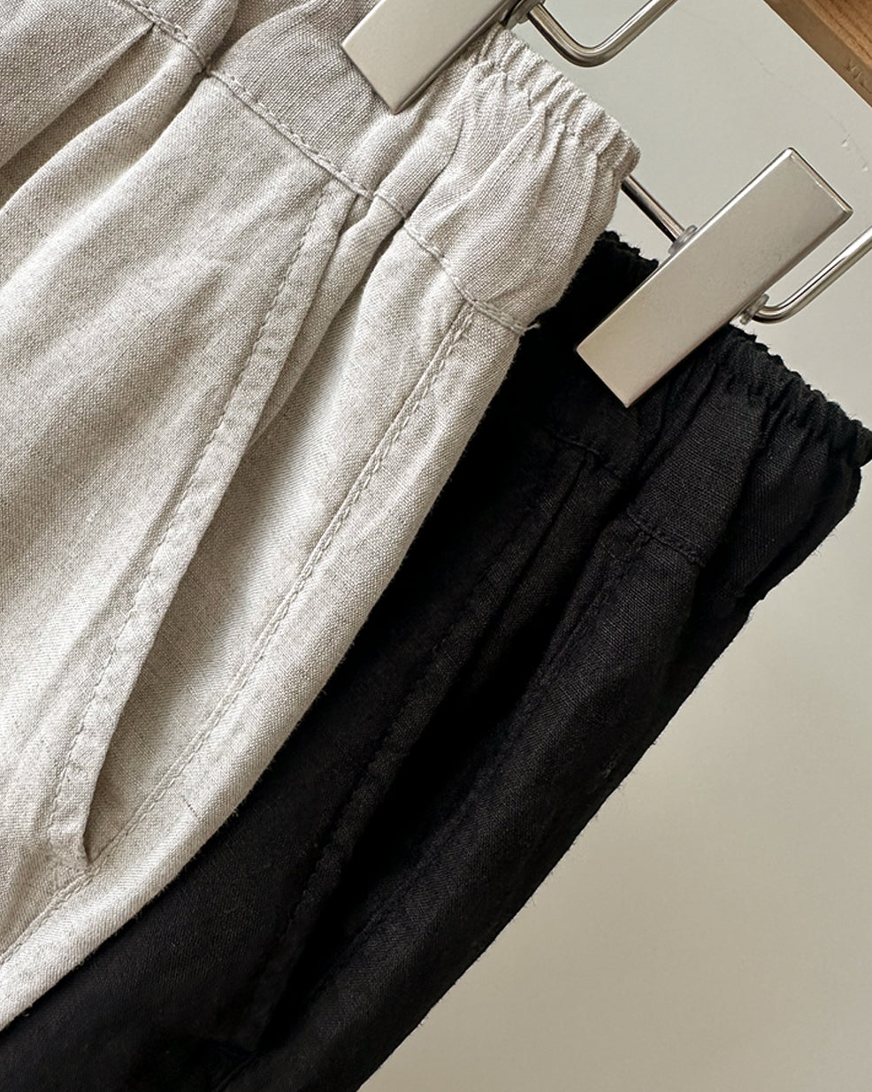 Linen Wide Leg Trousers with Drawstring