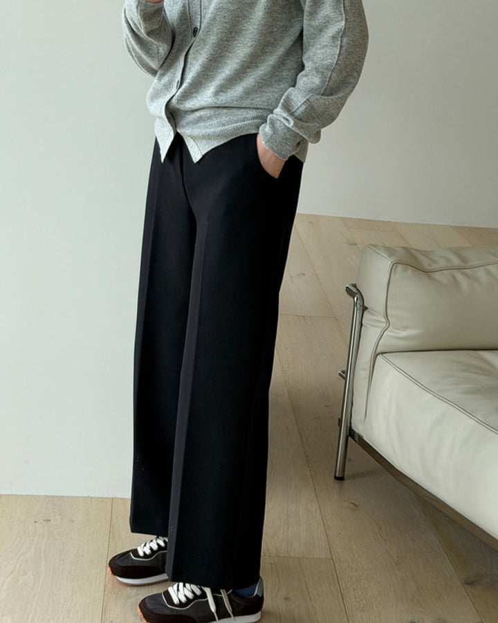 Straight-Leg Creased Trousers