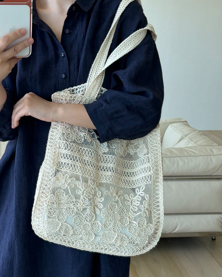 Embroidered Lace Shoulder Bag