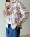 Storynine Airy Linen Plaid Shirt with Contrast Details