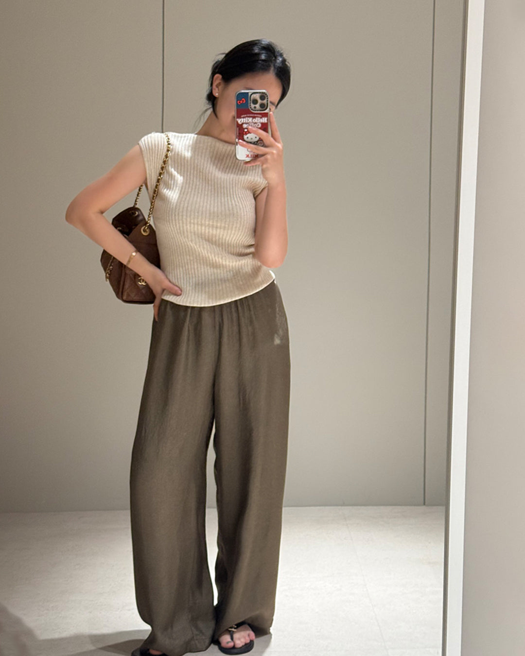 Satin Gloss Rayon Wide Pants