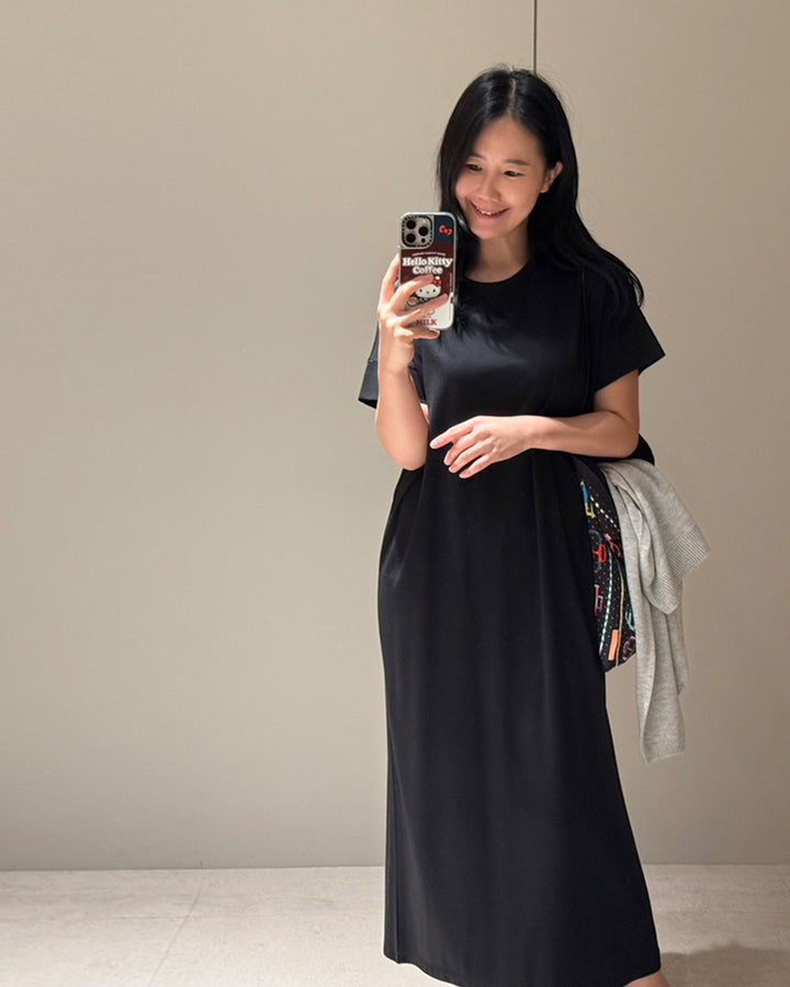 Relaxed Short Sleeve Maxi T-Shirt Dress